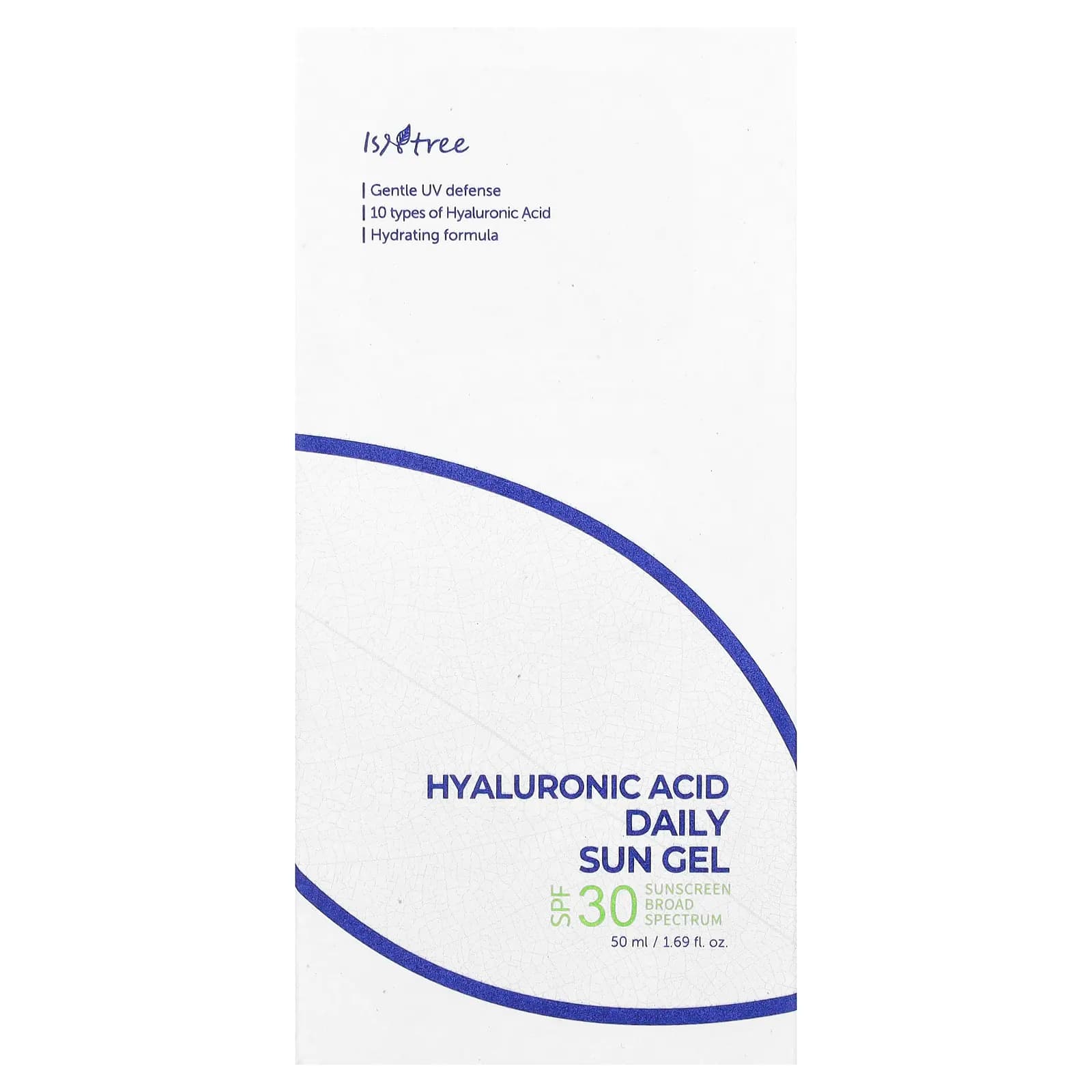 אריזת ISNtree Hyaluronic Acid Daily Sun Gel SPF30 50 מ"ל