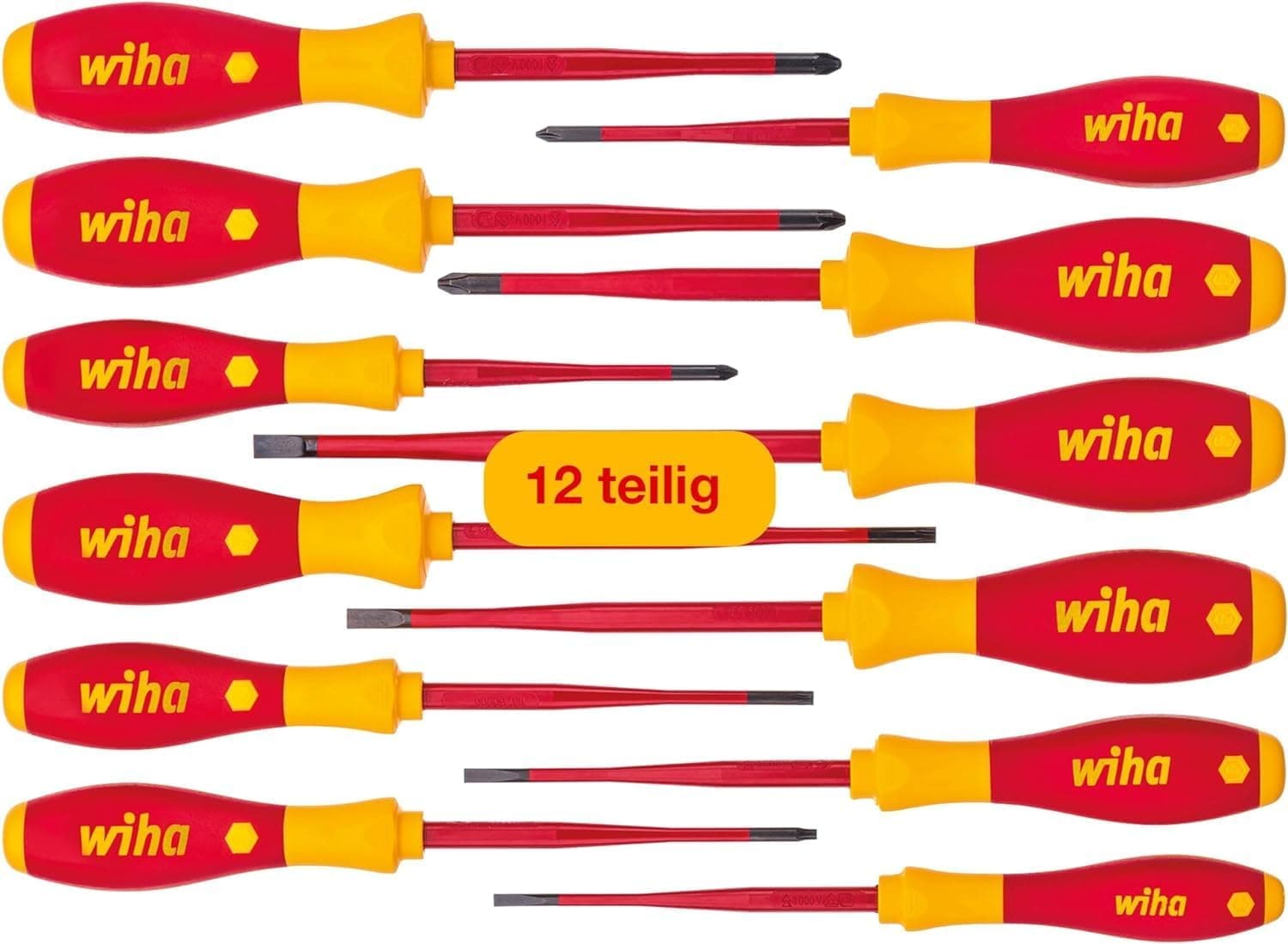 סט 12 מברגים מבודדים Wiha SoftFinish VDE ‏1000V ‏(41003)