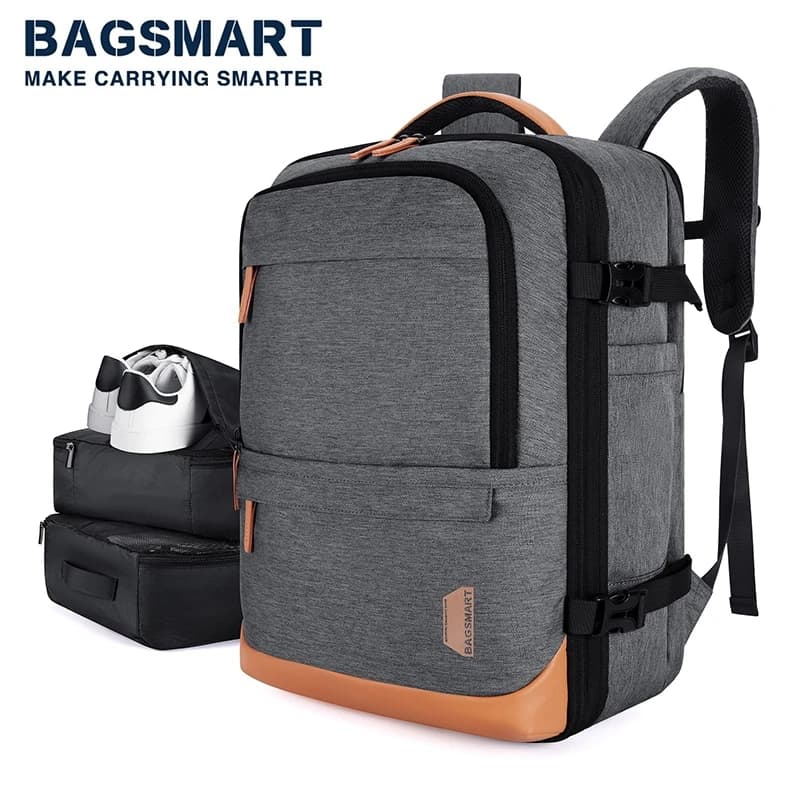 תרמיל טיולים BAGSMART 40L מתרחב עם תא ללפטופ ועמיד למים
