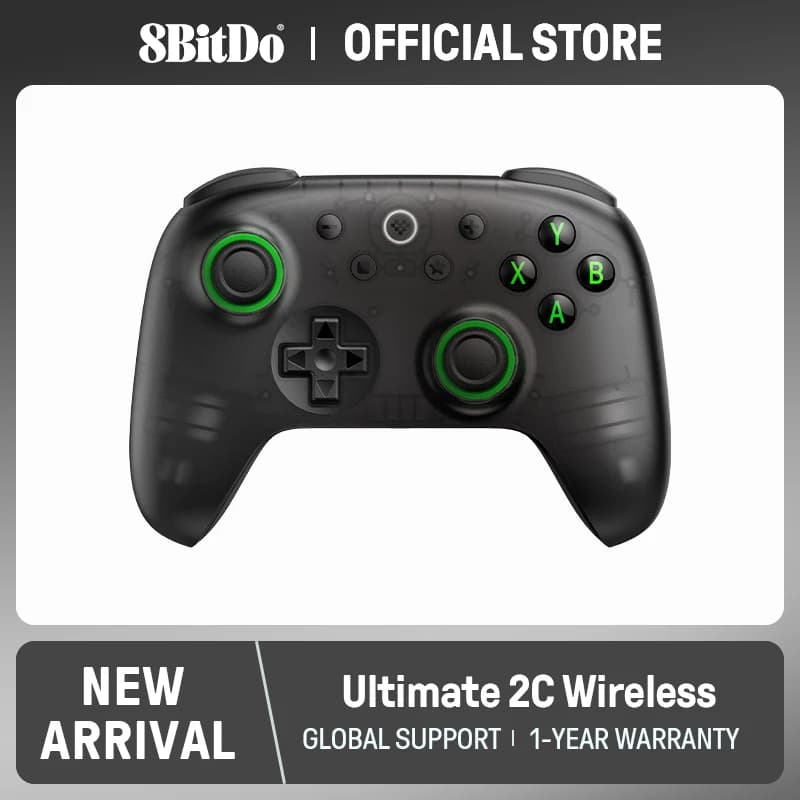בקר 8BitDo Ultimate 2C אלחוטי – חנות רשמית, ג'ויסטיקים Hall Effect