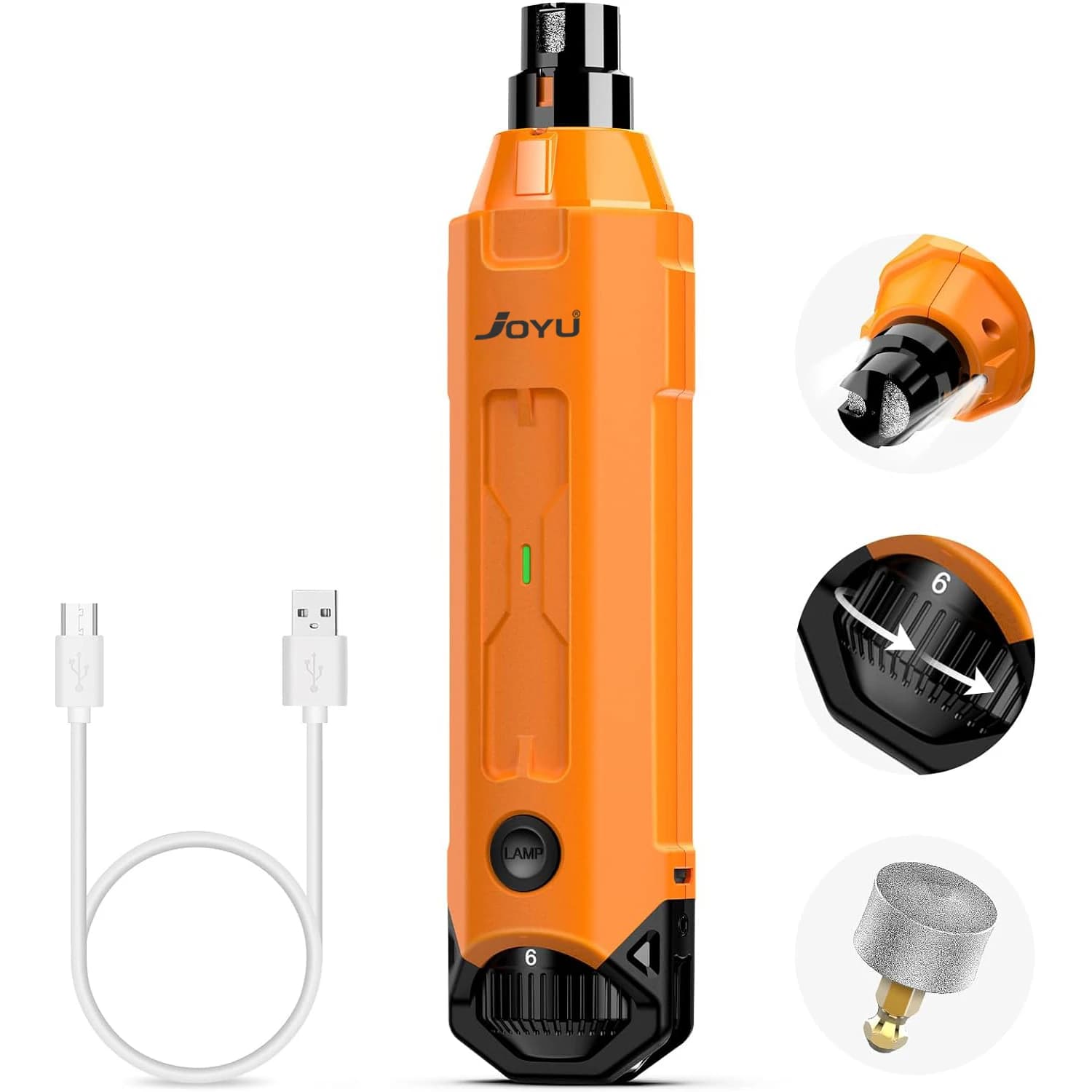 משחזת ציפורניים חשמלית לכלבים JOYU – 6 מהירויות, שקטה, נטענת, עם פנס LED