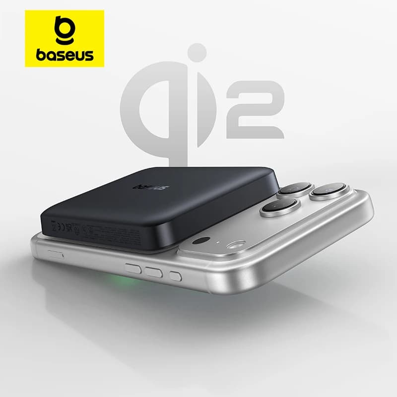 Baseus Qi2 מטען נייד מגנטי 10,000mAh, אלחוטי 15W / חוטי 22.5W