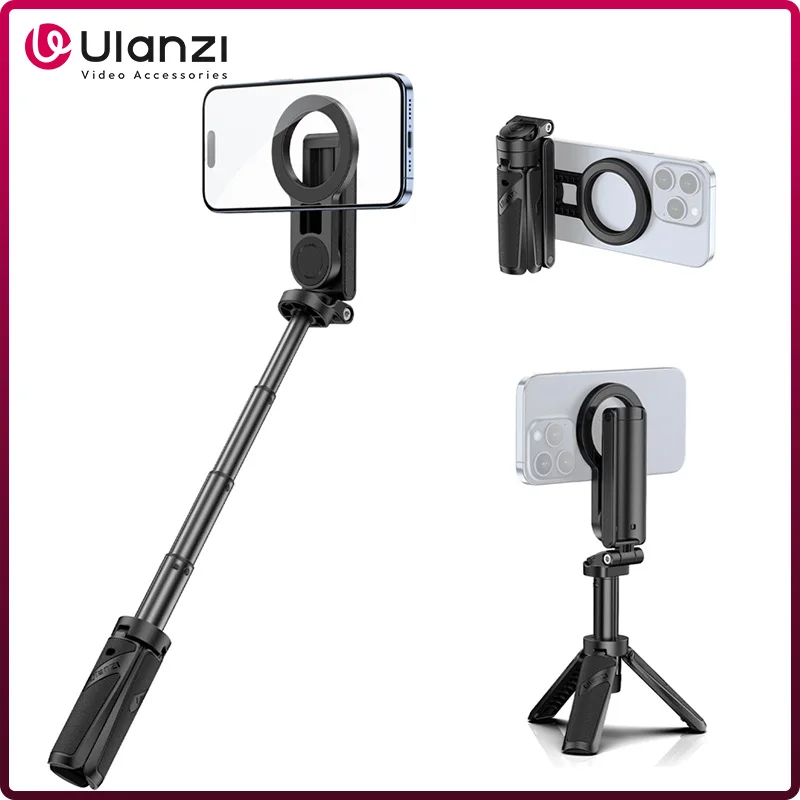 Ulanzi JJ03 חצובה מגנטית לטלפון עם אחיזת סלפי ושלט Bluetooth