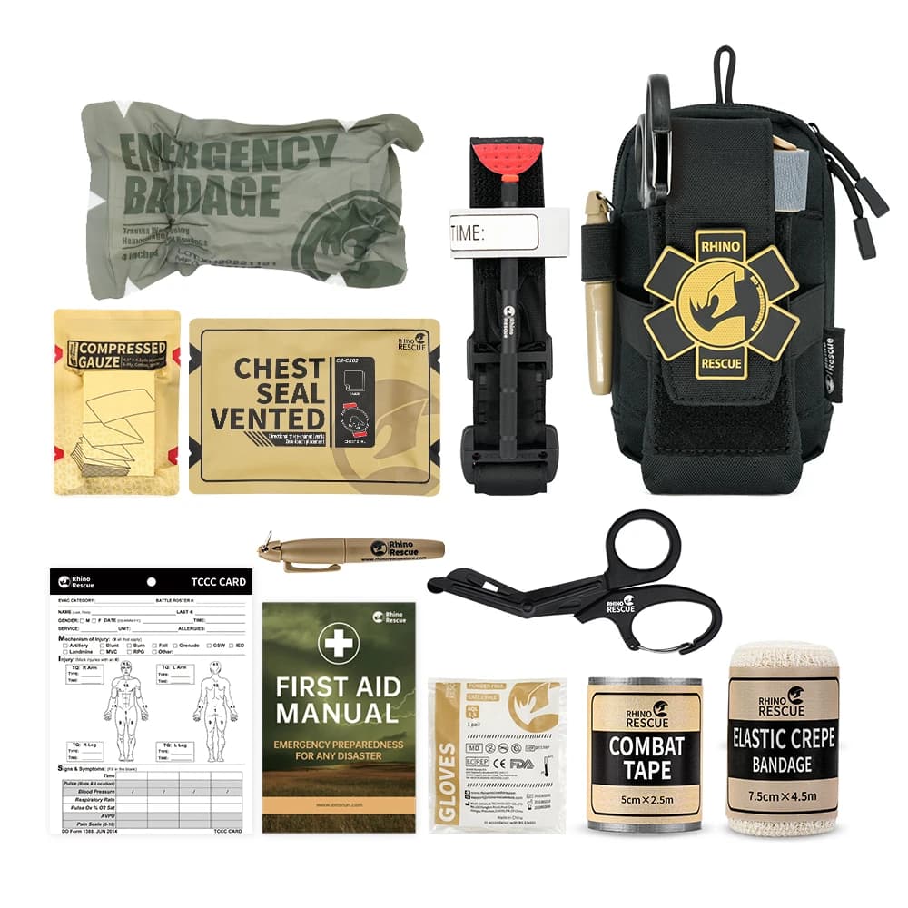 ערכת עזרה ראשונה Rhino Rescue EDC – פאוץ' טקטי עם MOLLE