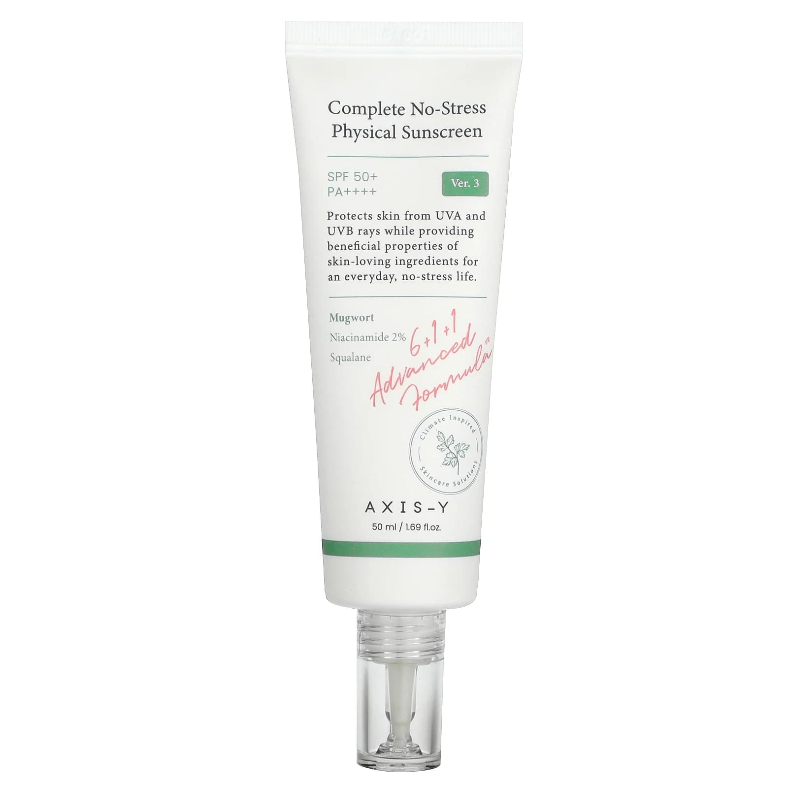 קרם הגנה פיזיקלי Axis-Y Complete No-Stress, SPF 50+ PA++++, 50 מ"ל