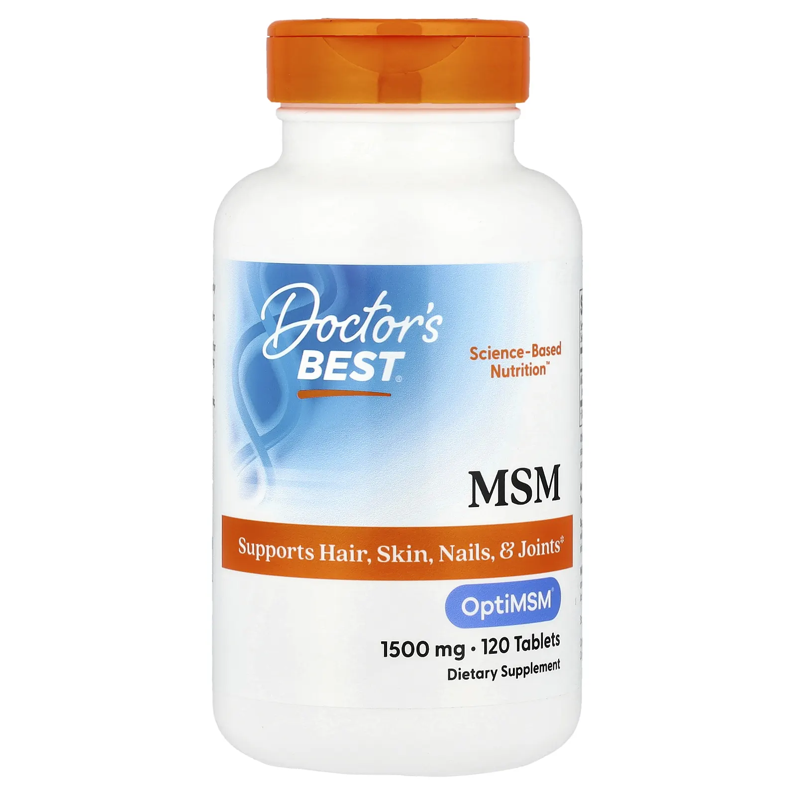 אריזת Doctor's Best MSM עם OptiMSM, 1,500 מ״ג, 120 טבליות