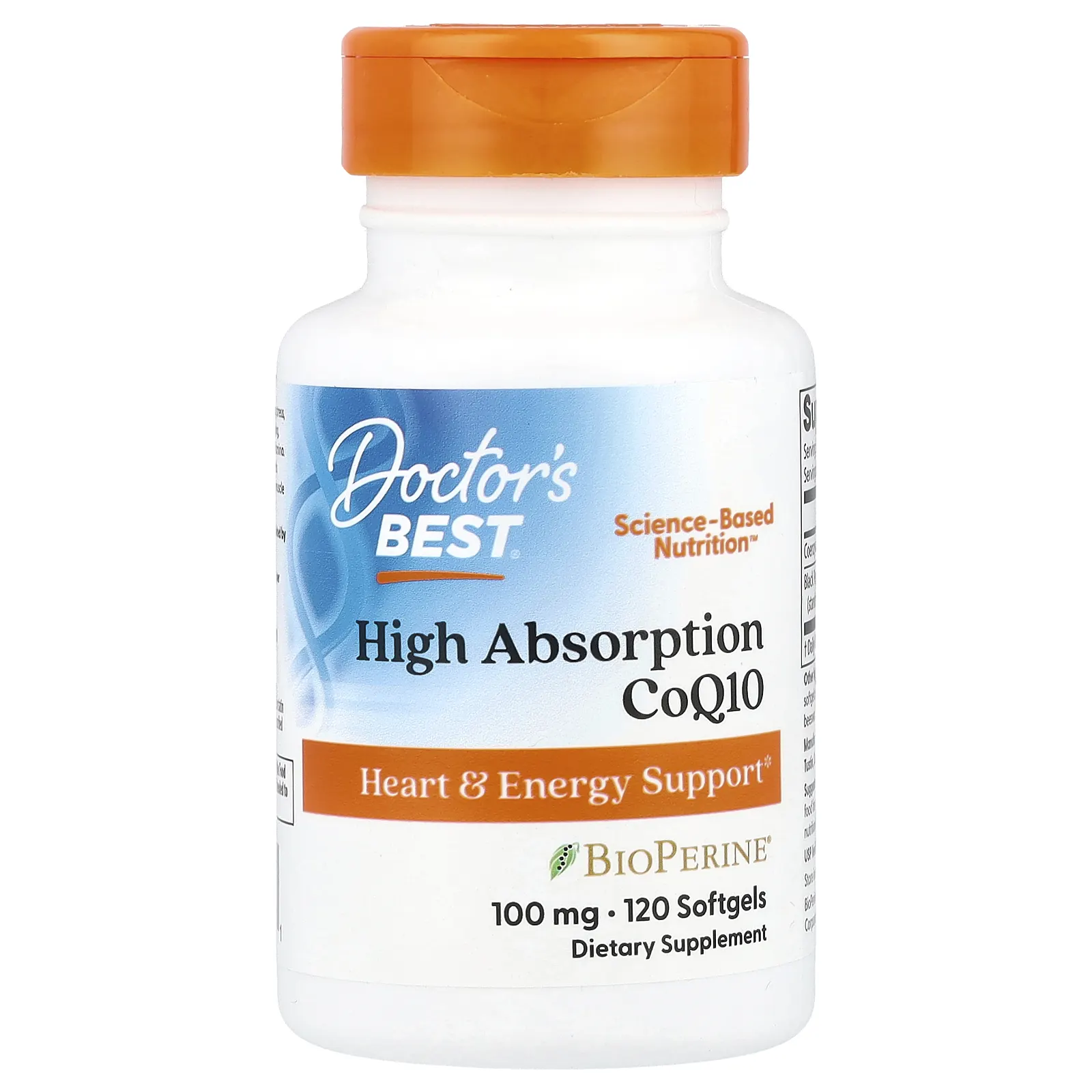 אריזת Doctor's Best High Absorption CoQ10 100 מ״ג, 120 סופטג'לס