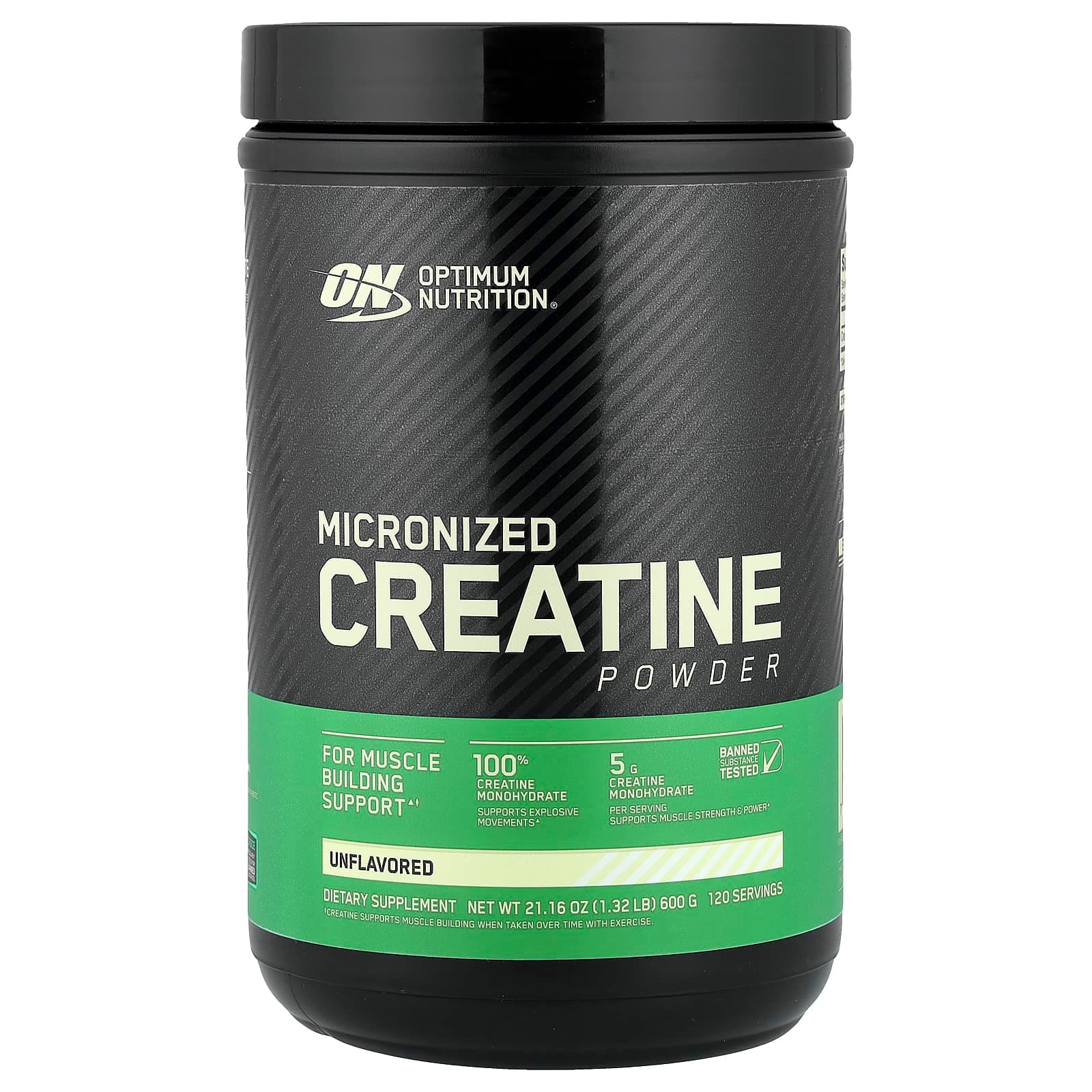 מיכל קריאטין מיקרונייז Optimum Nutrition, 600 גרם, ללא טעם