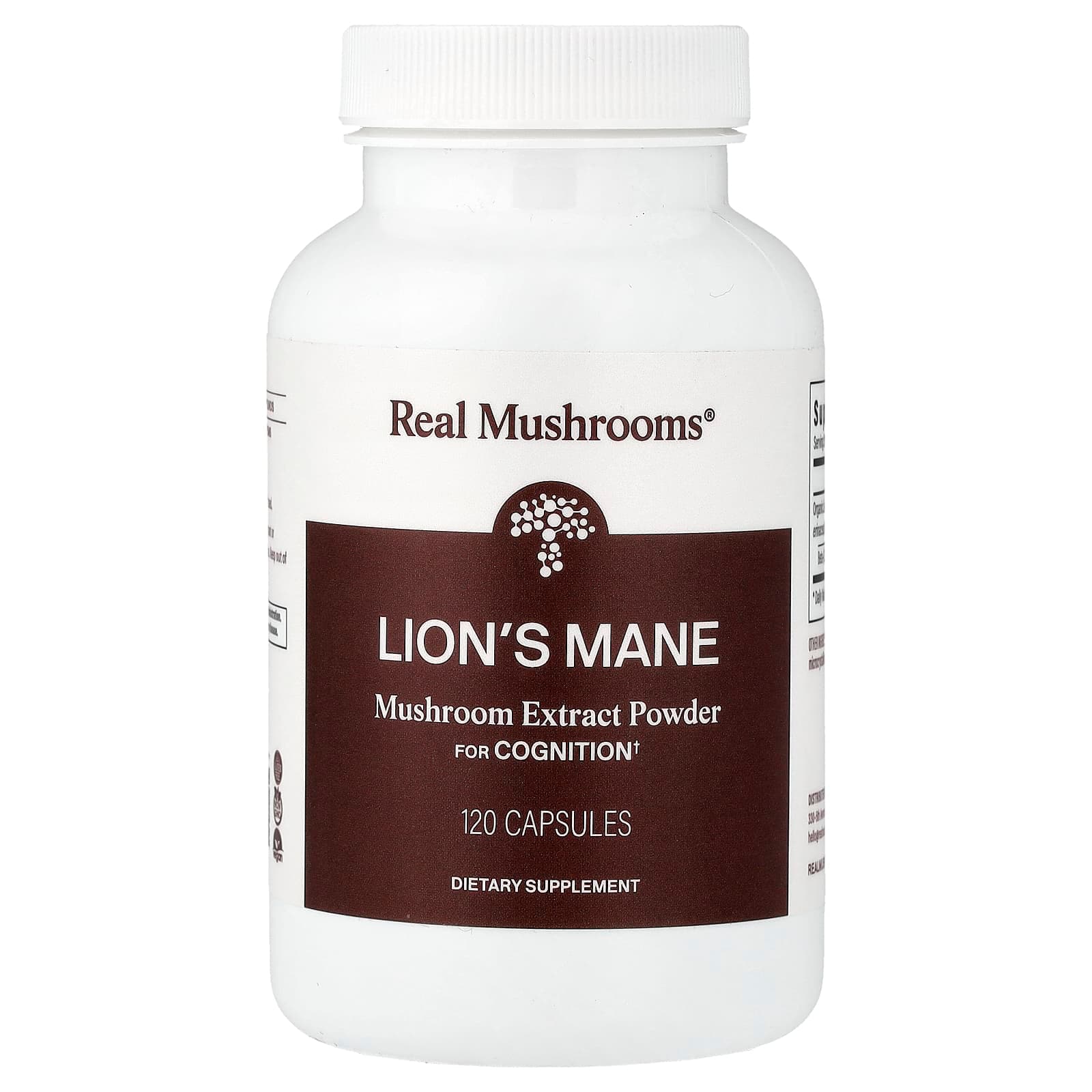 Real Mushrooms Lion's Mane Mushroom Extract Powder — 120 קפסולות