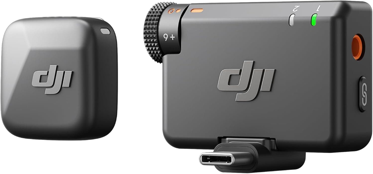 DJI Mic Mini — מערכת מיקרופון אלחוטי כפול (2 משדרים + מקלט)