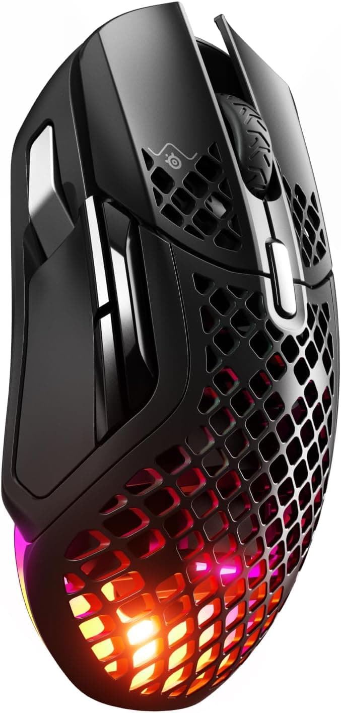 עכבר גיימינג אלחוטי SteelSeries Aerox 5 Wireless – מחורר, קליל, עמיד במים, 18,000 DPI