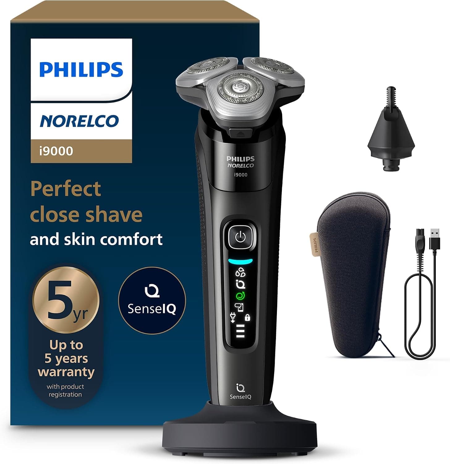 מכונת גילוח Philips Norelco i9000 עם תחנת טעינה