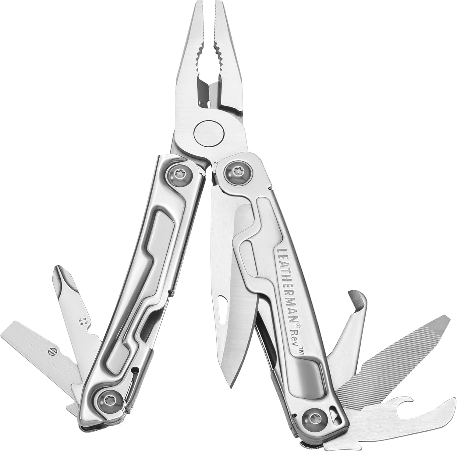 מאלטי-טול Leatherman Rev מנירוסטה עם נרתיק ניילון – 14 כלים ב-1