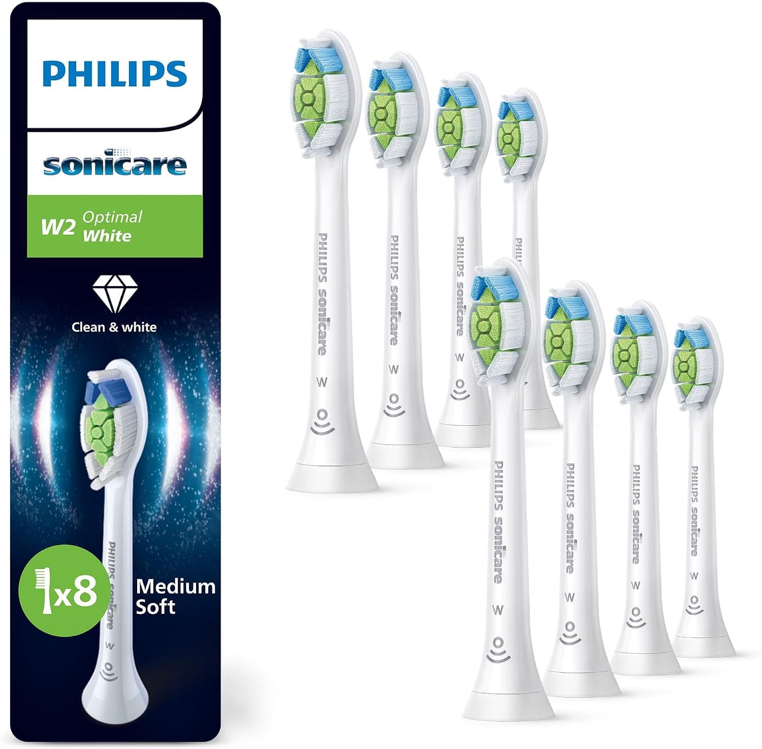 מארז שמונה ראשי מברשת Philips Sonicare W2 Optimal White לבנים